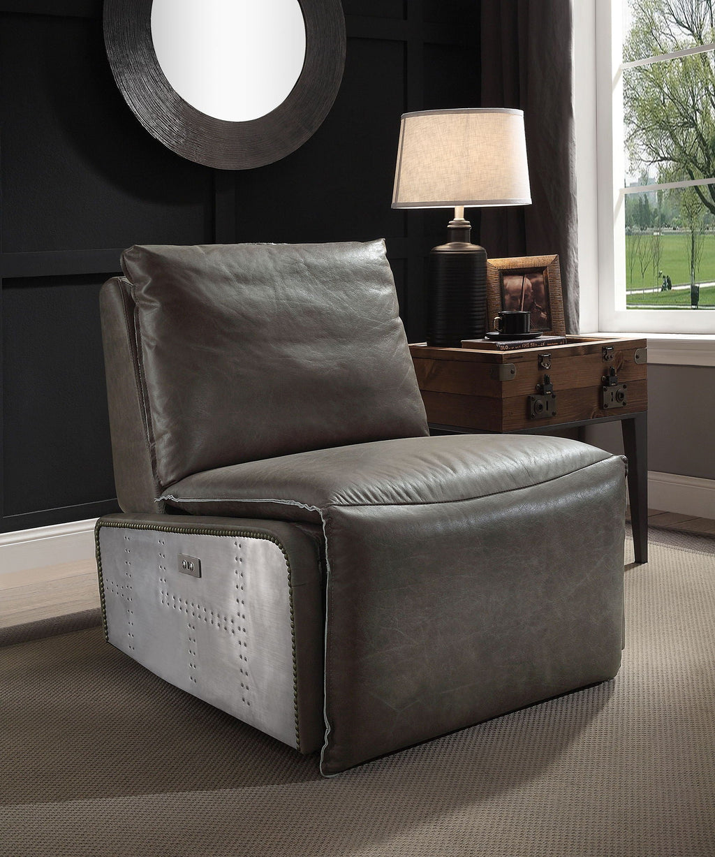 Metier Power Motion Recliner - Gray / Aluminum