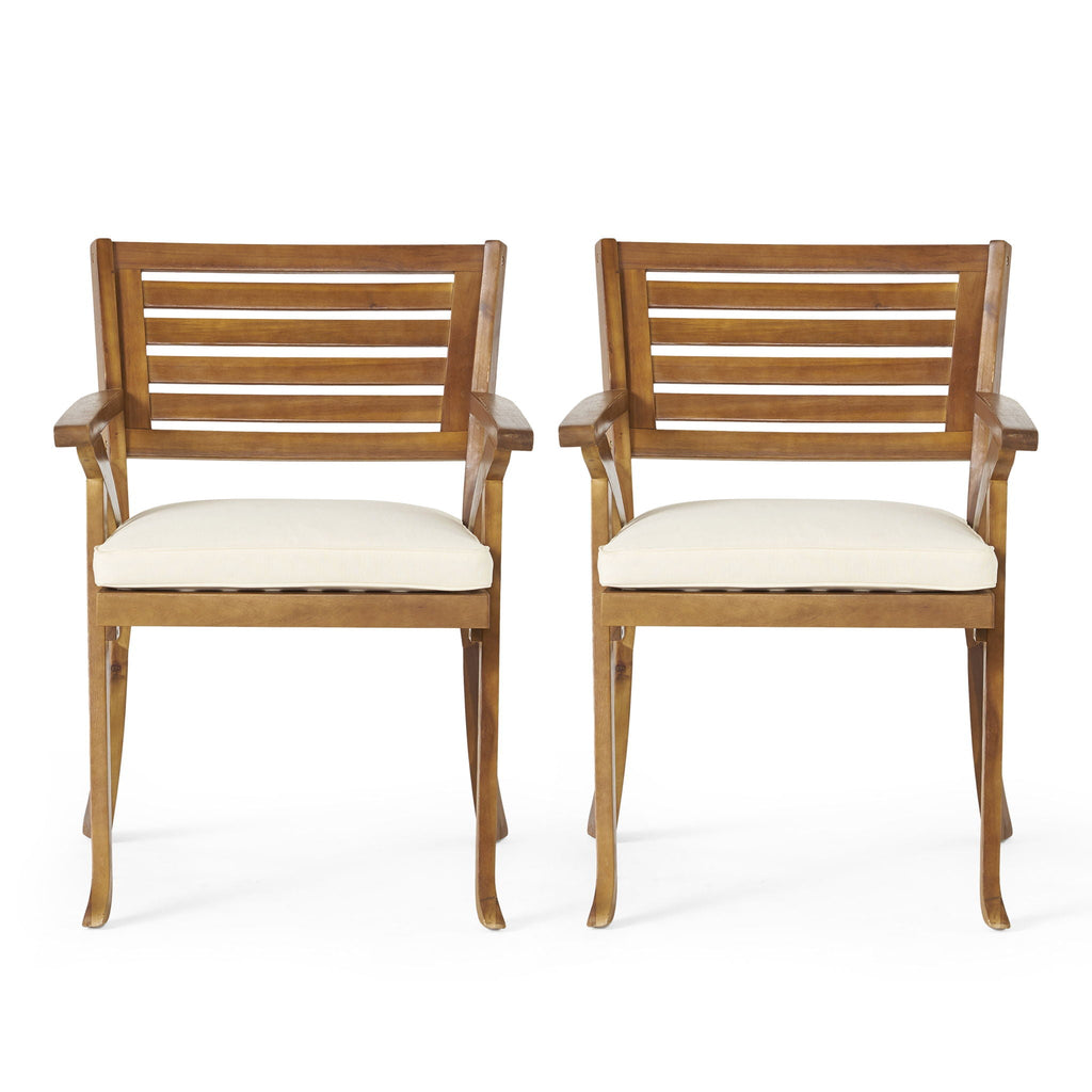 Dining Chair With Water-Resistant Cushion - Teak Wood