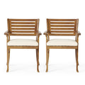 Dining Chair With Water-Resistant Cushion - Teak Wood