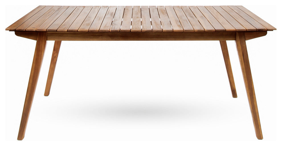 Outdoor 7 Pieces Acacia Wood Dining Set with Taiga 69 Table and Teak Finish