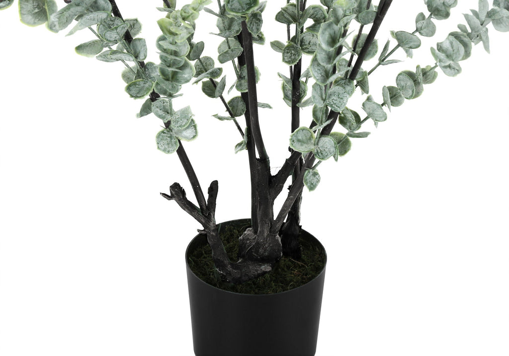 44" Tall Artificial Eucalyptus Plant with Black Pot