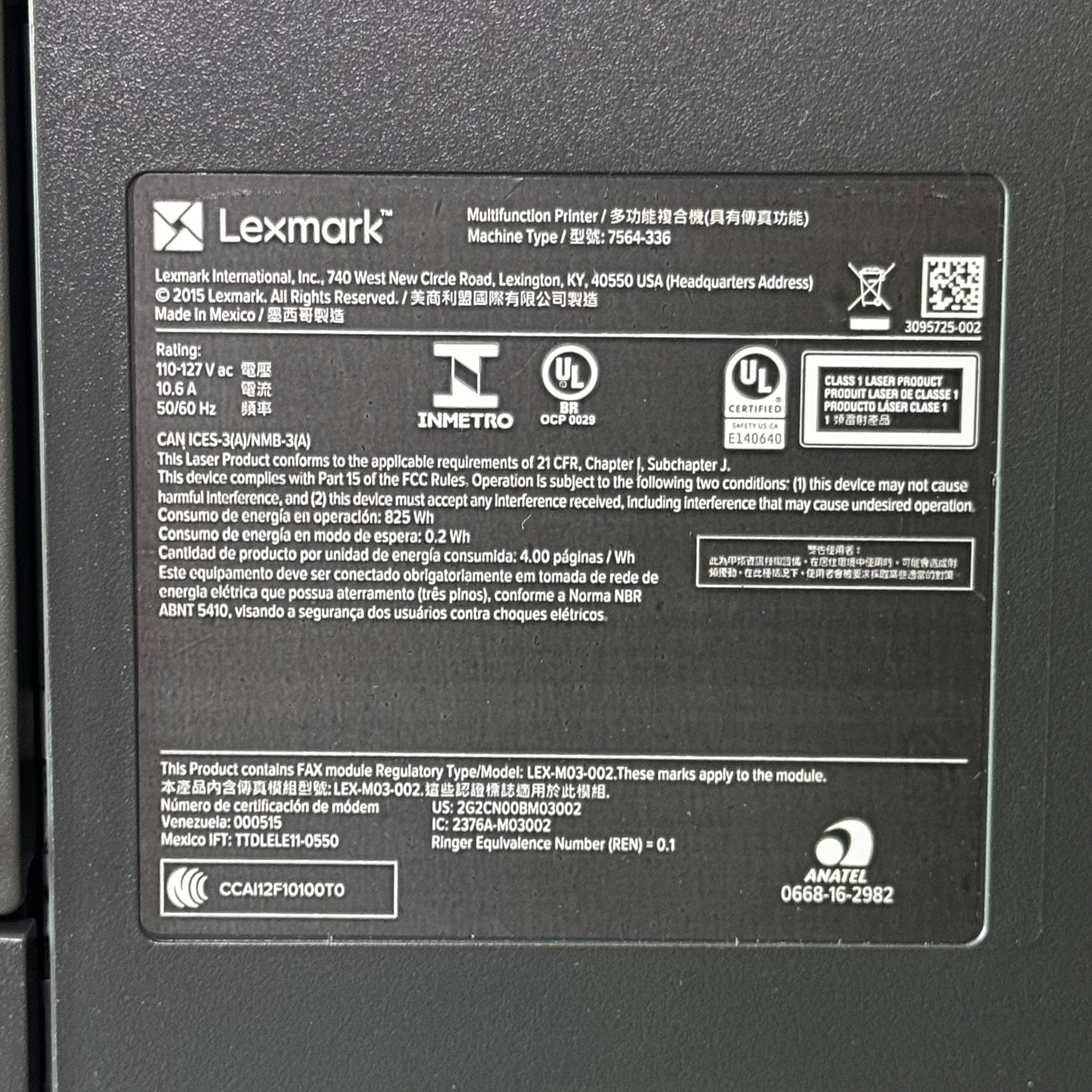 Z@ LEXMARK Laser Multifunction Printer 110-127V Grey CX820/CX860 (New Other, Minor Cosmetic Damage, See Images)
