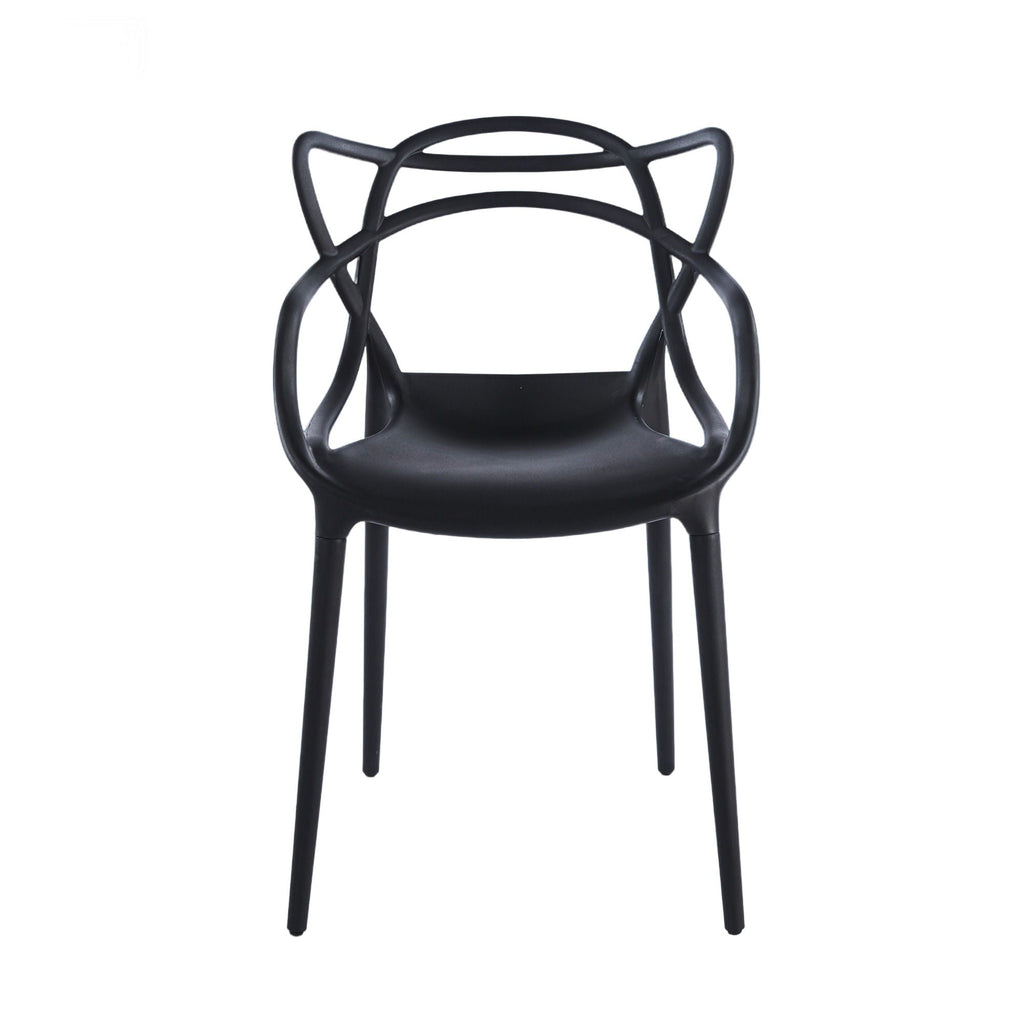 Dining Chair Set of 4 - Black Plastic