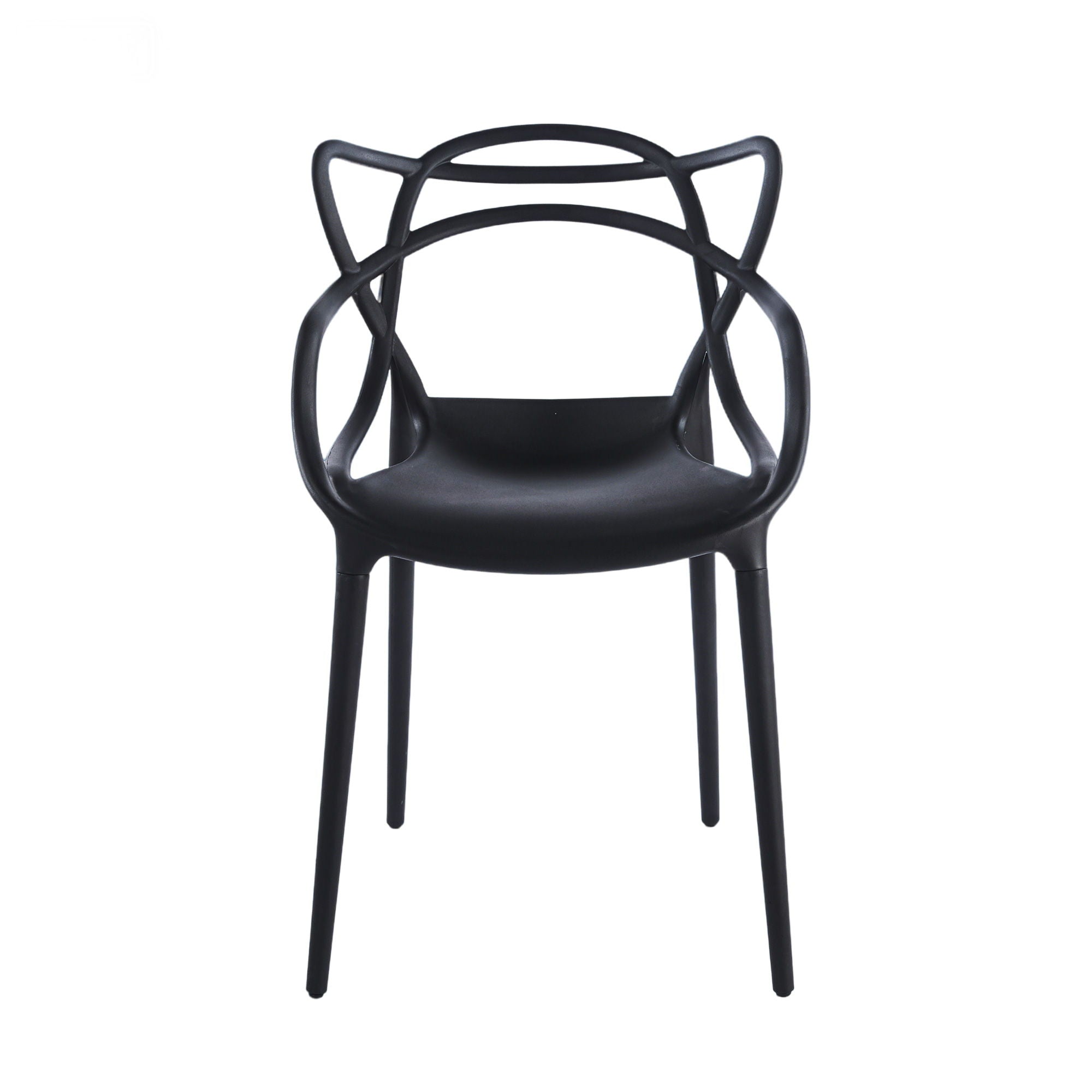 Dining Chair Set of 4 - Black Plastic