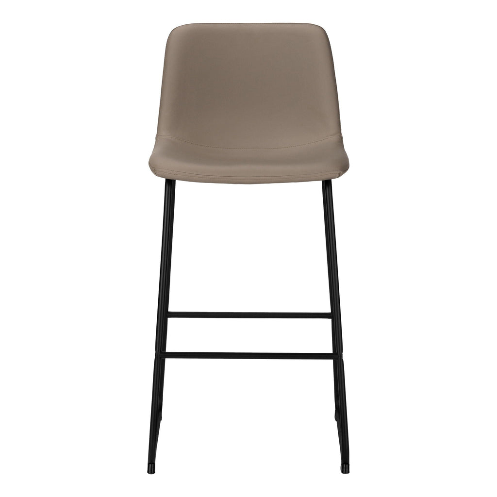 Bar Height Office Chair with Curved Backrest and Leather-Look Upholstery