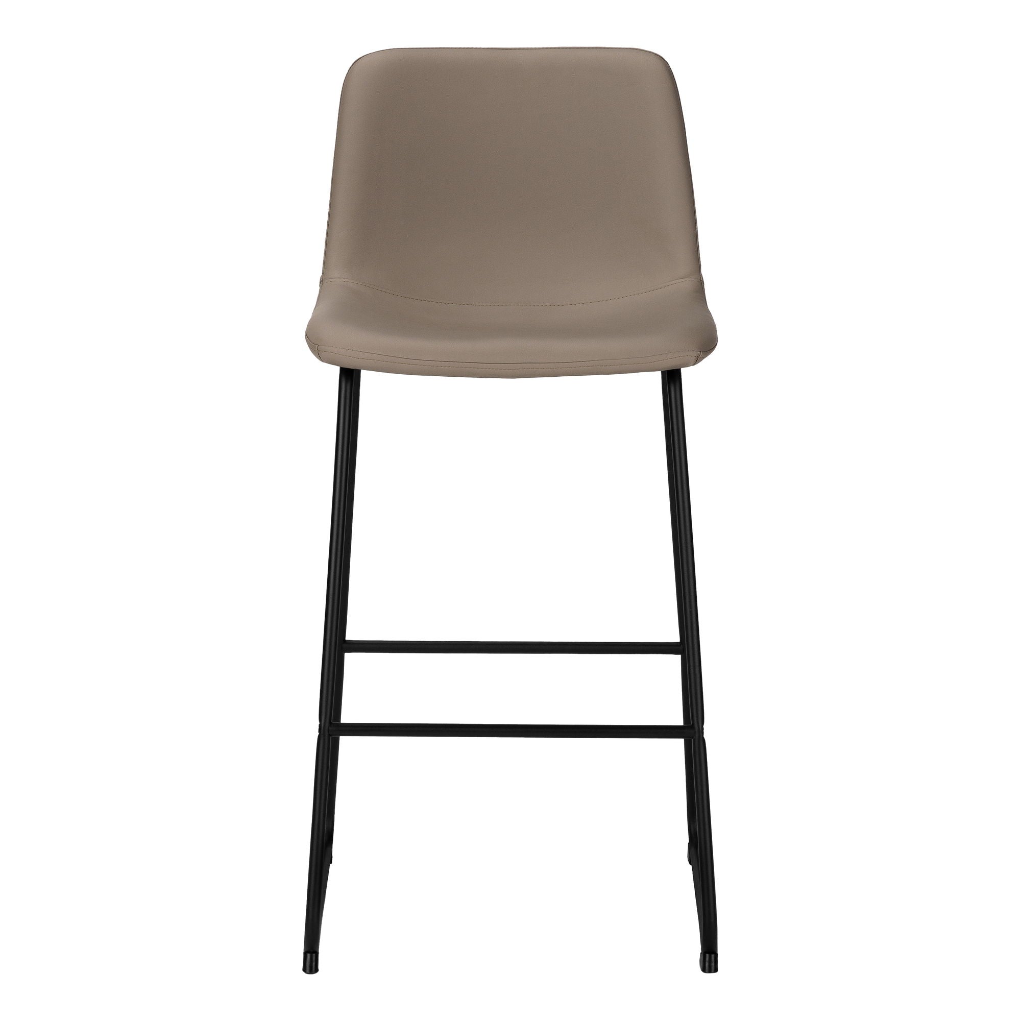 Bar Height Office Chair with Curved Backrest and Leather-Look Upholstery