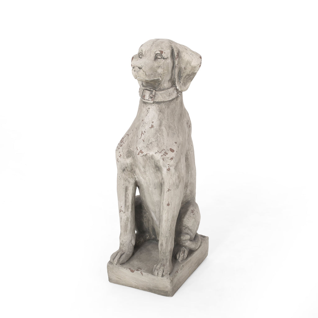 MGO Outdoor Dog Statue, Antique White