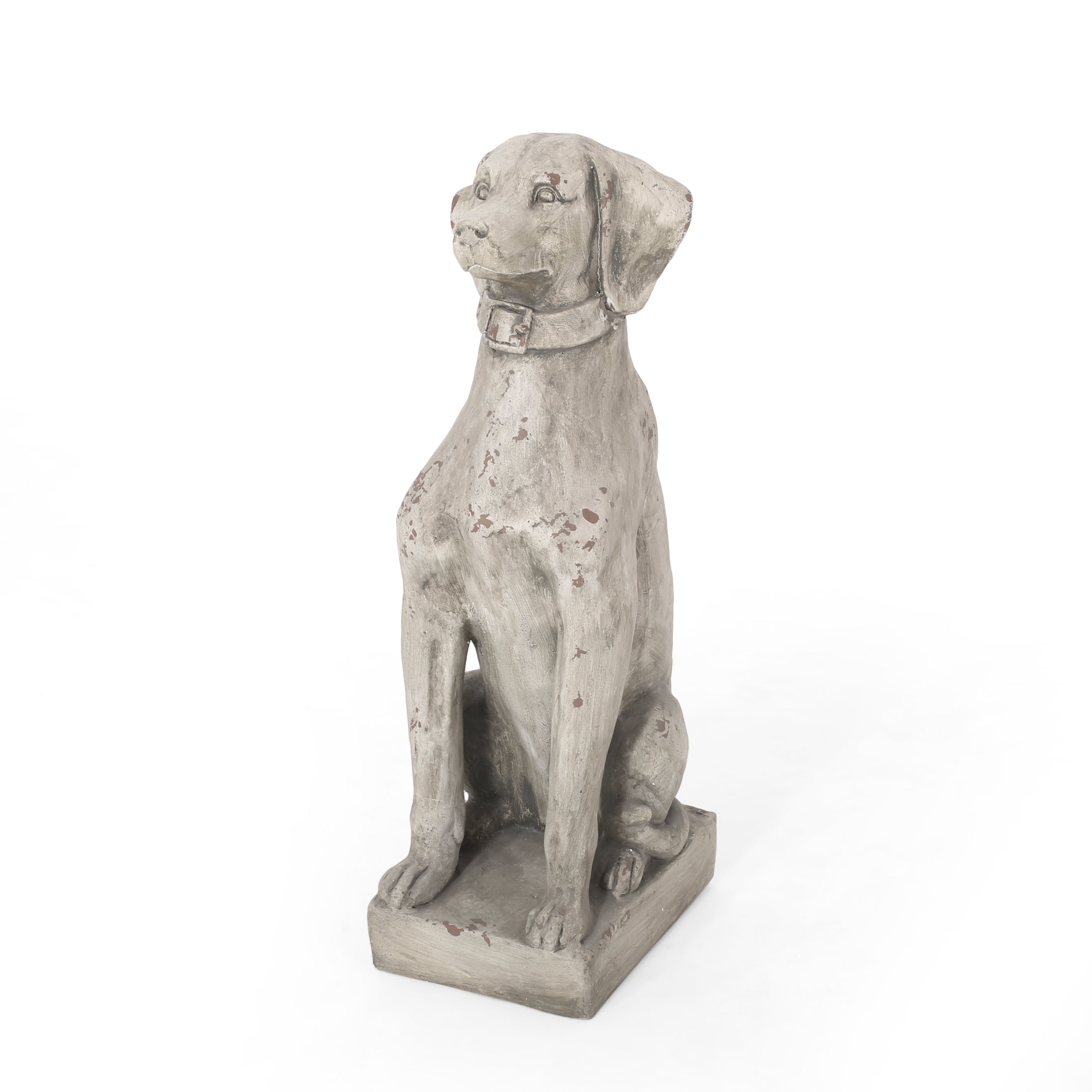 MGO Outdoor Dog Statue, Antique White