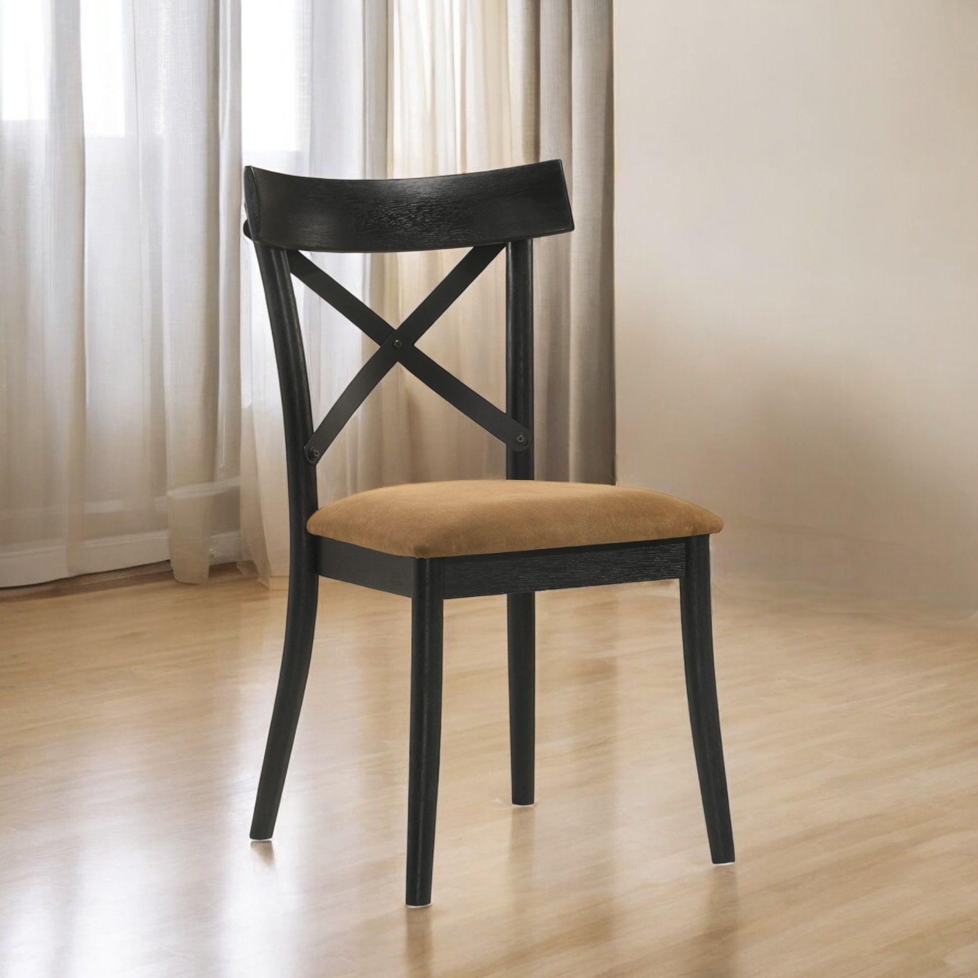 Hillary - Side Chair (Set of 2) - Black / Brown
