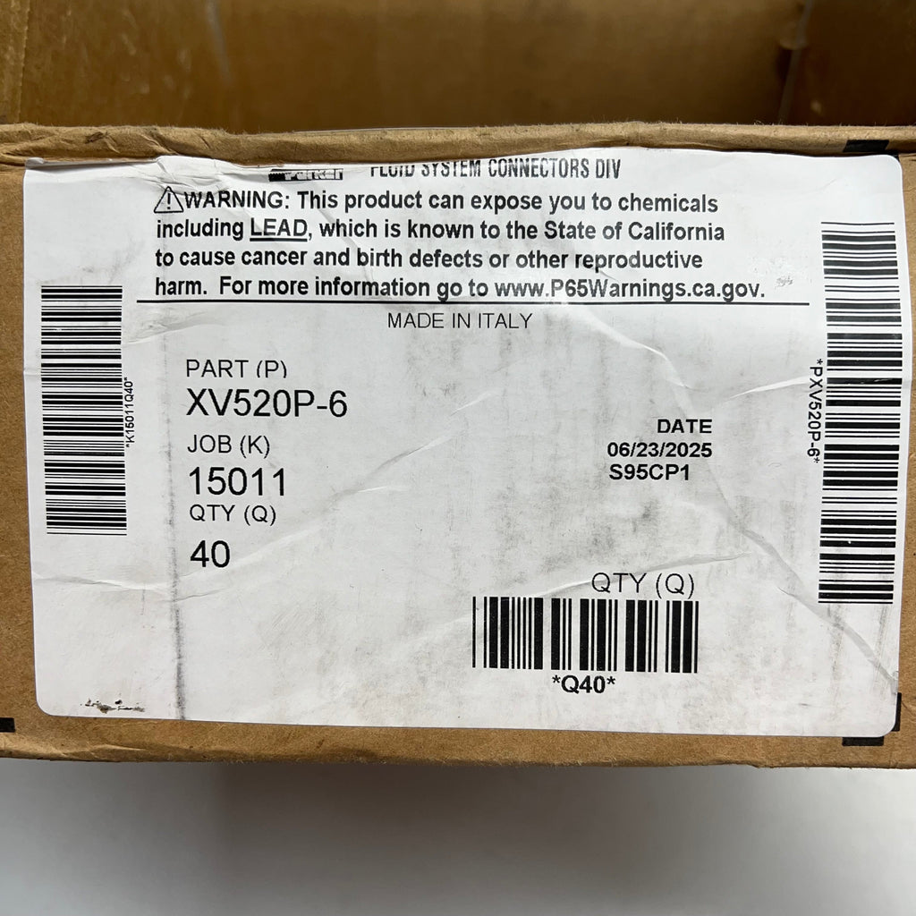 PARKER Fluid System Connectors Brass Ball Valve Economy 600 PSI V520P-6
