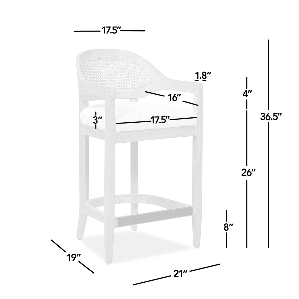 Americana Mid-Century Modern 26" Cane Back Counter Stool