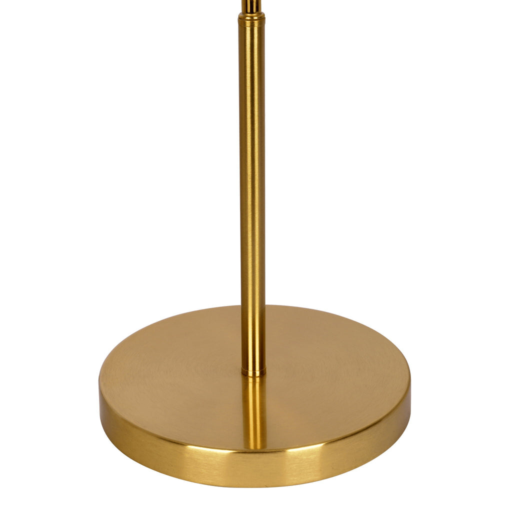 Ornate - Ring Base Curved Table Lamp With Triangle Drum Shade - Gold / White