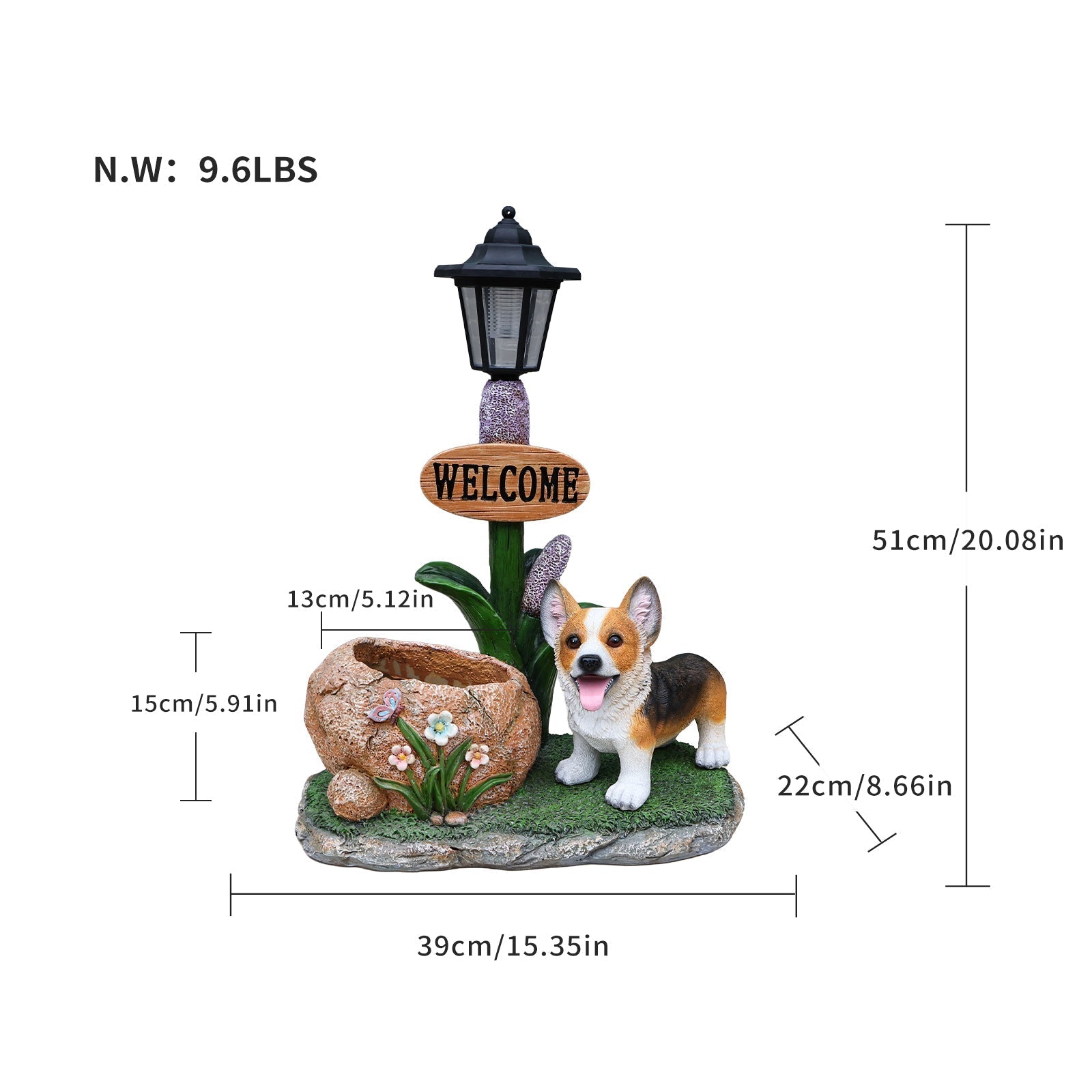 Corgi Dog Planter Garden Decor