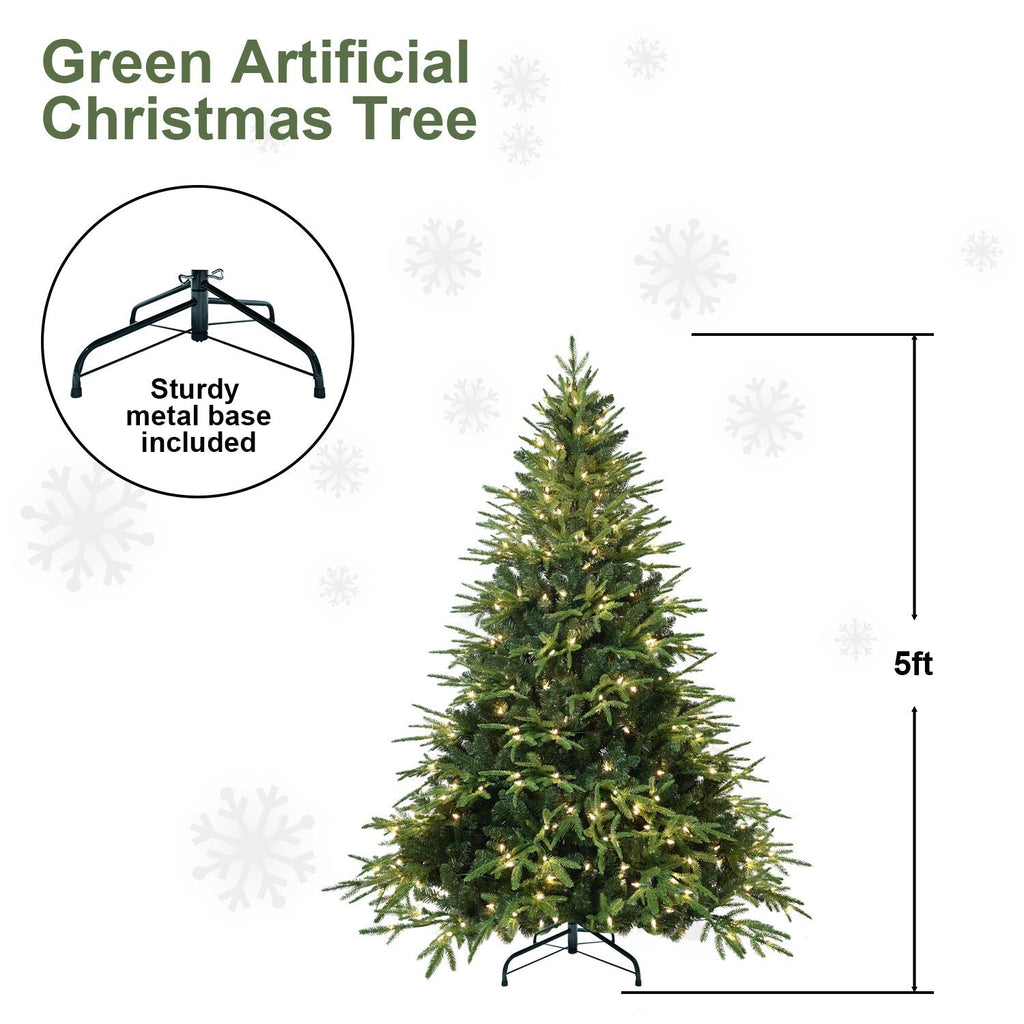 6.5ft Pre-Lit Artificial Christmas Tree with 450 Warm White Lights