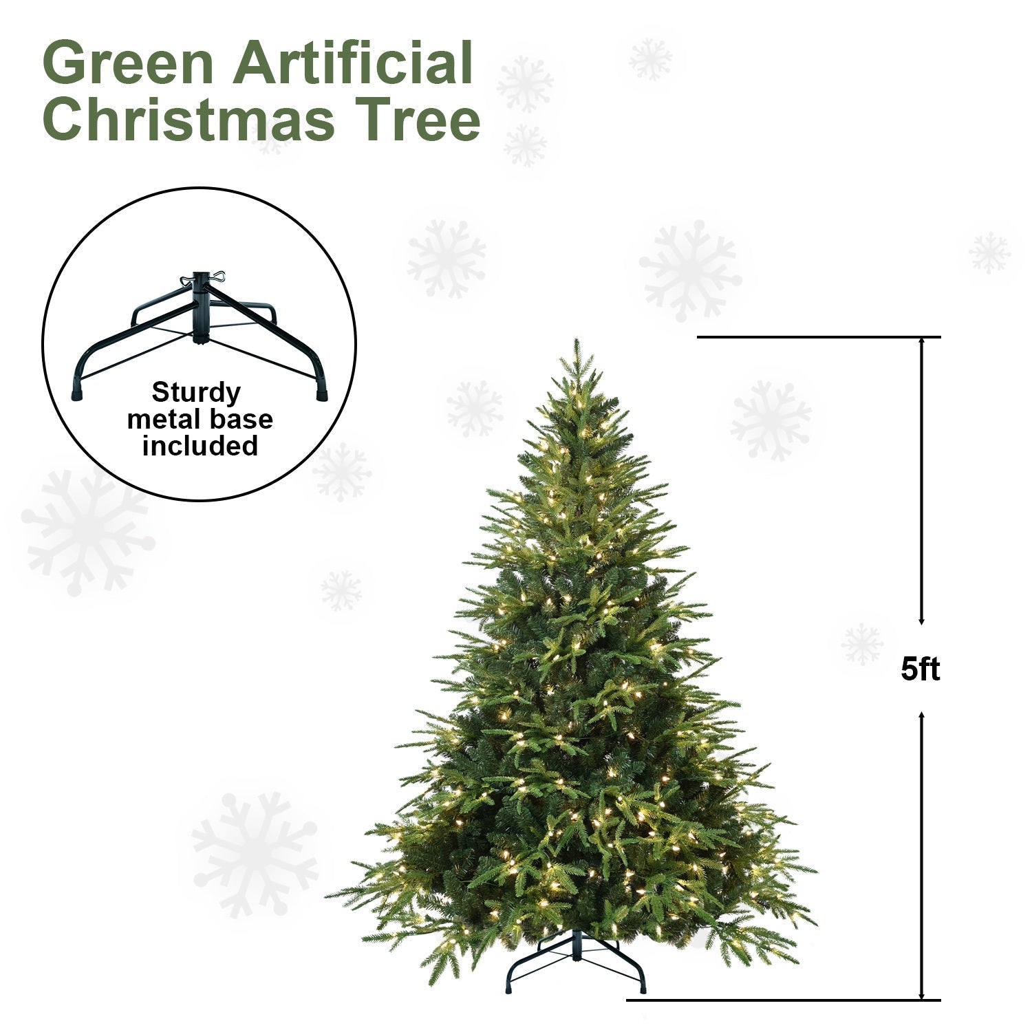 6.5ft Pre-Lit Artificial Christmas Tree with 450 Warm White Lights