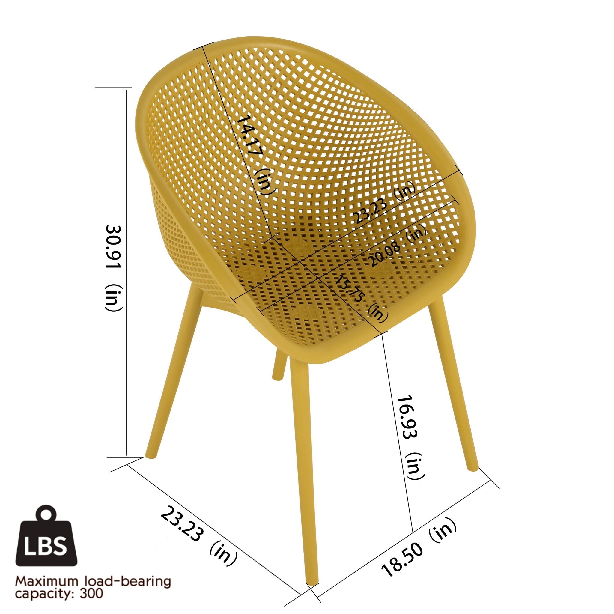 2 Piece Durable Single Chair With Hollow Out Design