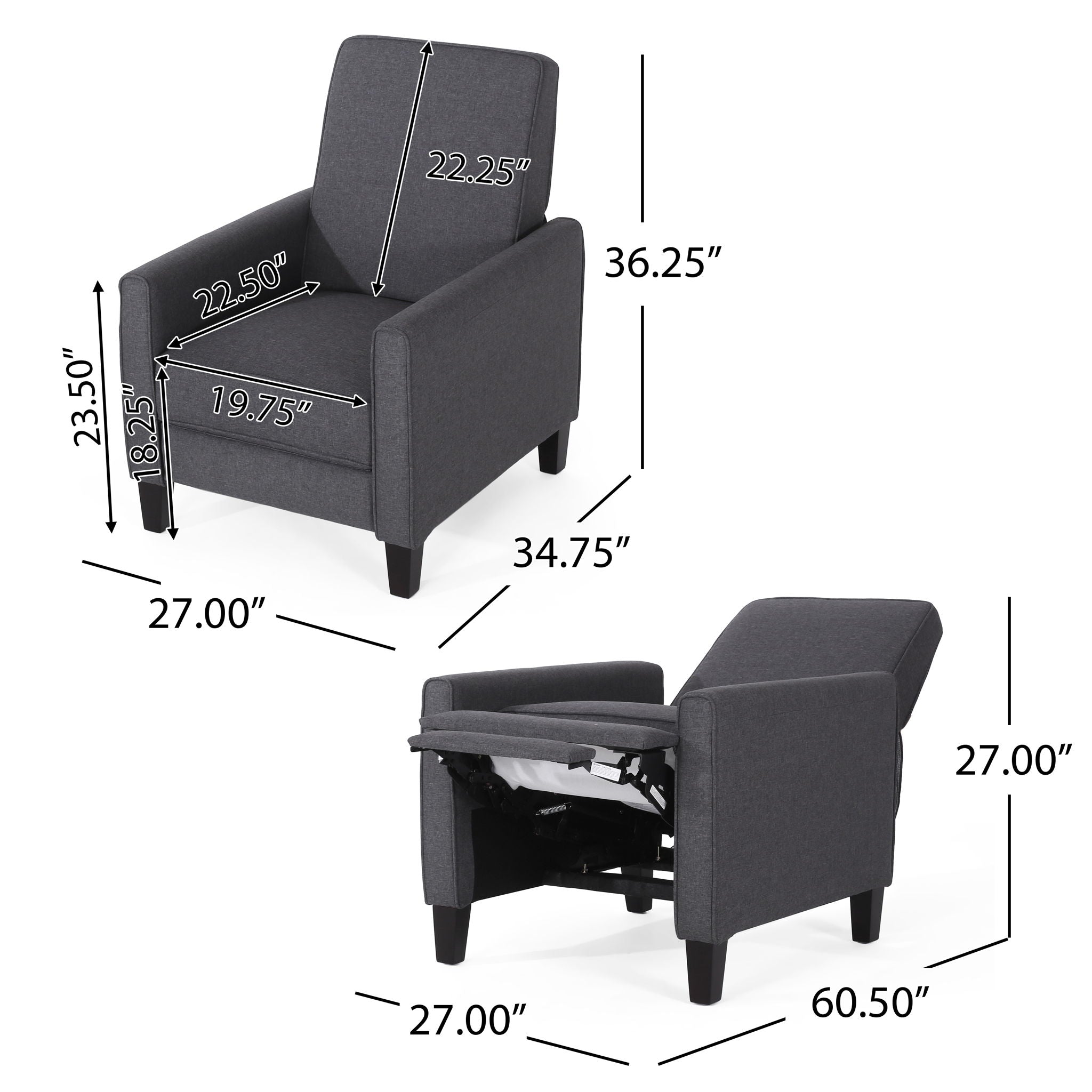 Elegant Push Back Chair for Home