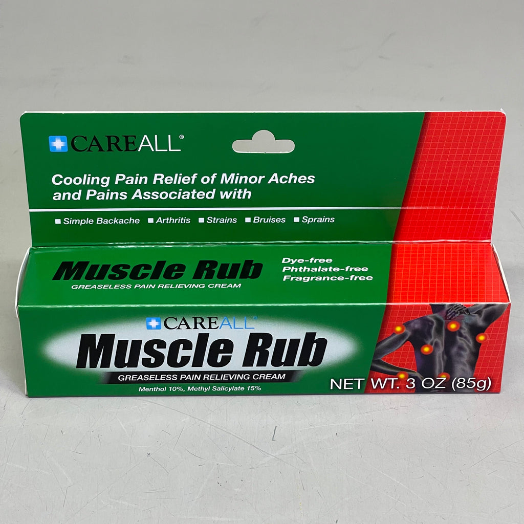 CAREALL (6 PACK) Muscle Rub Greaseless Pain Relieving Cream 3 oz per tube MUS3 BB 02/28