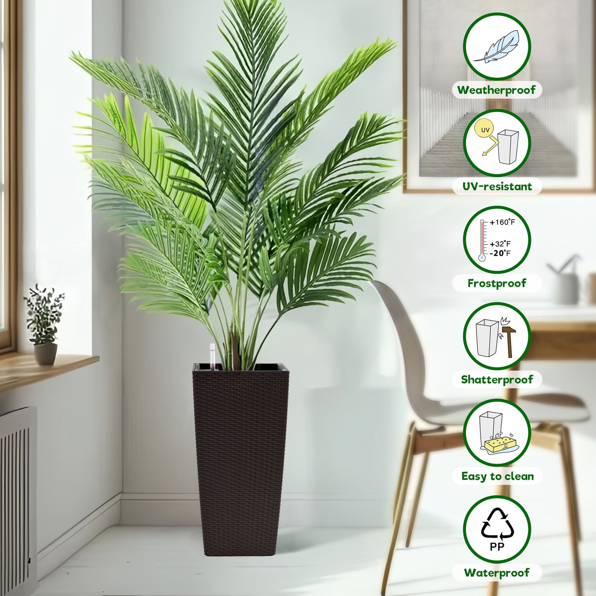 Indoor Outdoor Planter With Automatic Watering System