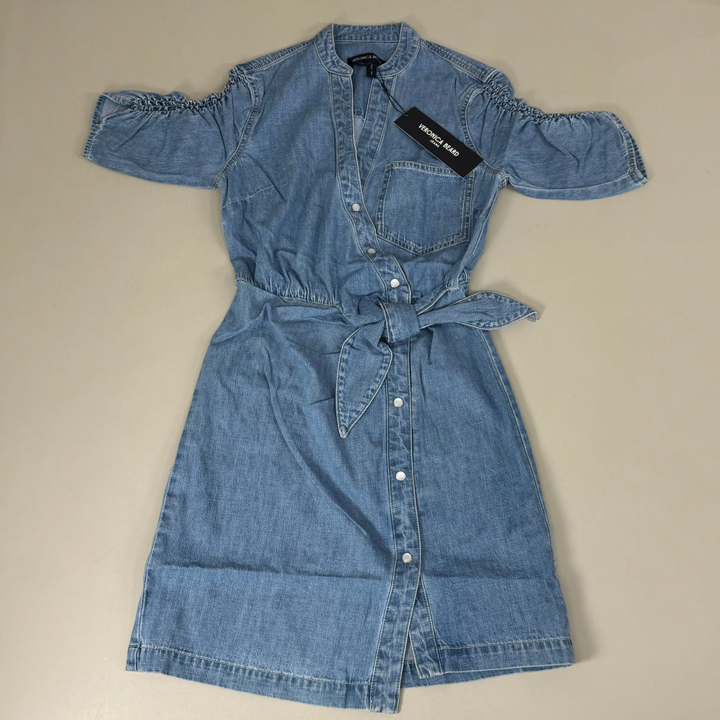 VERONICA BEARD Jeans Women's Dunn Mini Dress Sz-4 Iceberg J24067101286IC