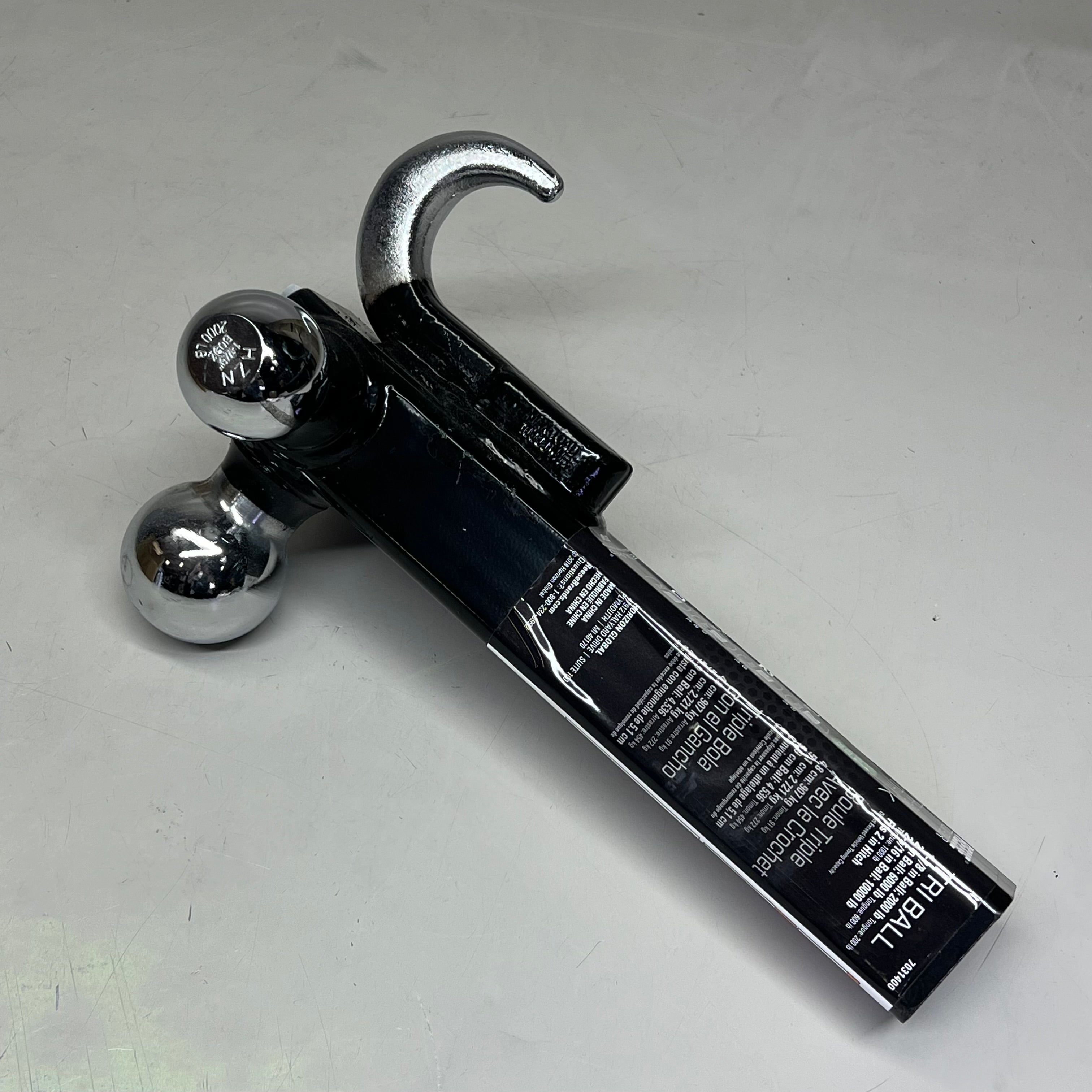 REESE TOWPOWER Tri-Ball w/ Hook Fits 2" Square Receiver Universal Fit 7031400