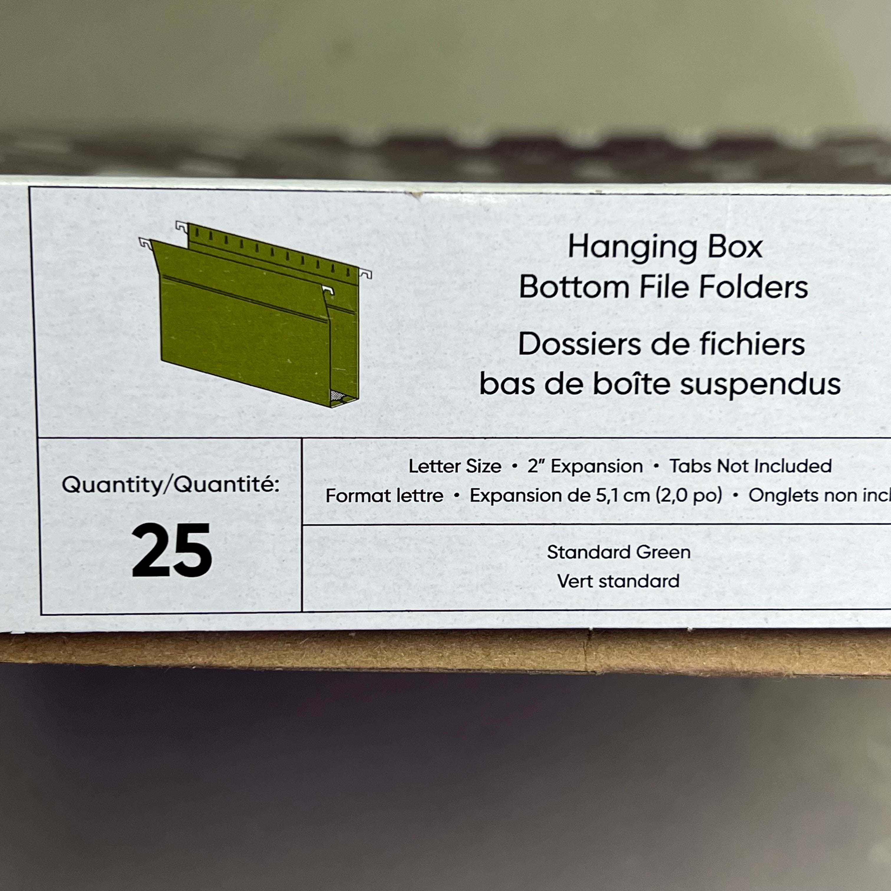 SMEAD (25 PACK) Hanging Box Bottom File Folders  2" Expansion Green 64259