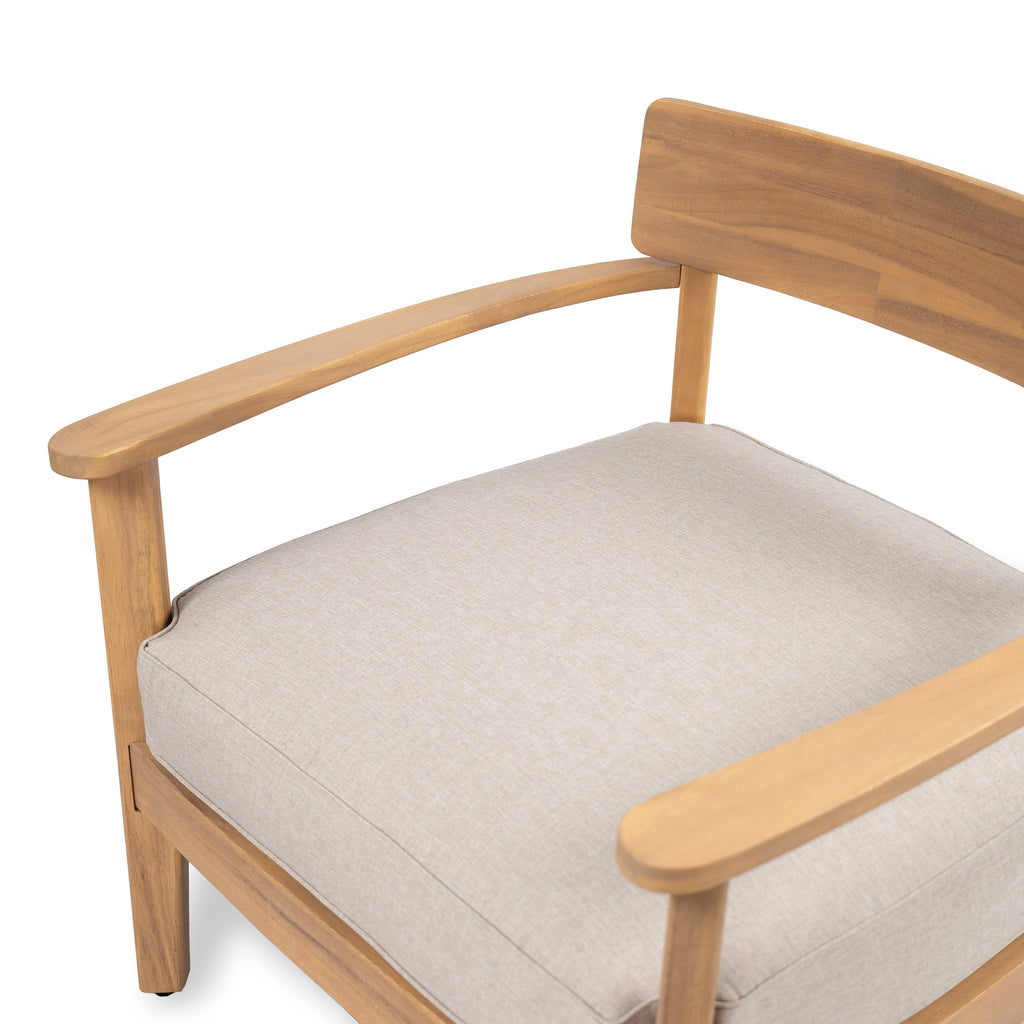 Mallorca Acacia Wood Club Chair With Seat Cushion