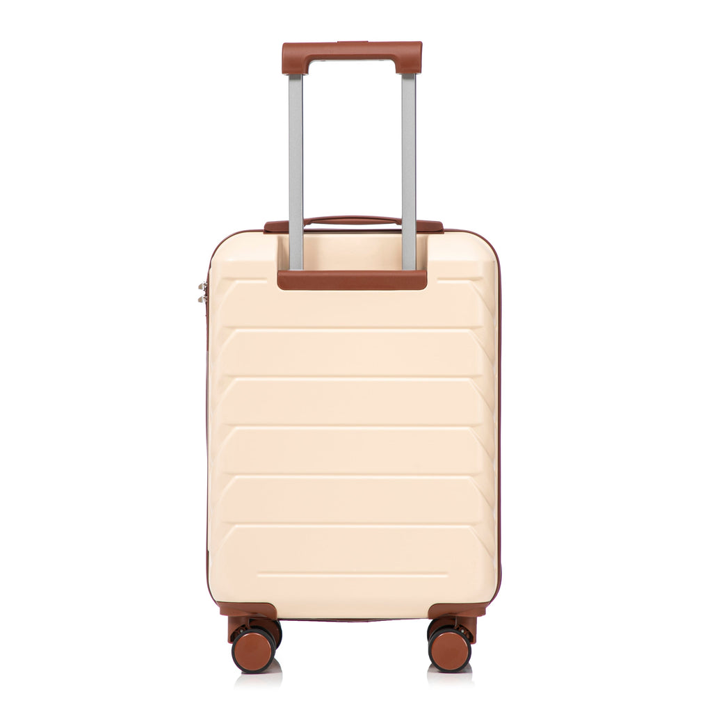 14'/20' 2-Piece Beige ABS Spinner Wheel Luggage Set