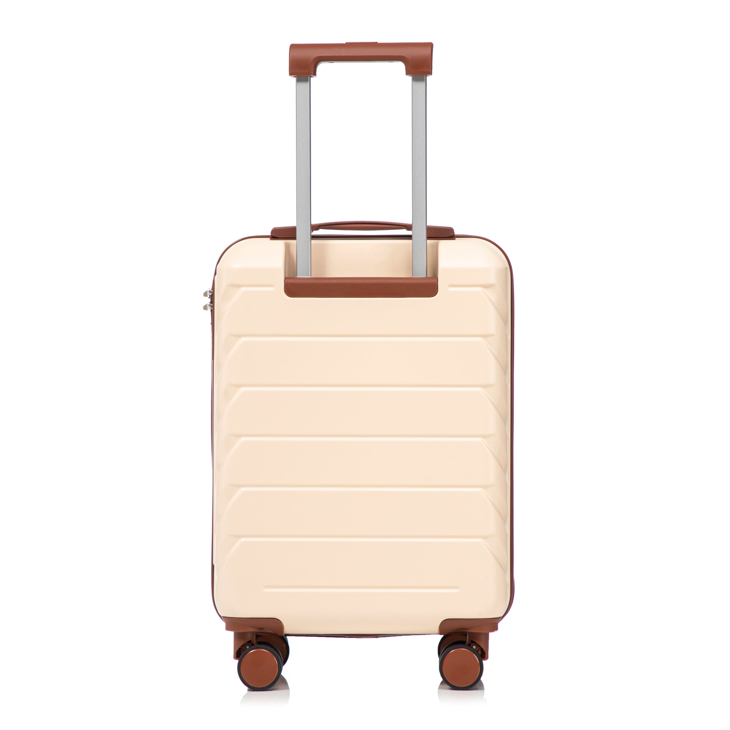 14'/20' 2-Piece Beige ABS Spinner Wheel Luggage Set