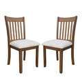 Modern Dining Chair, Wooden Back, Cushion Seats (Set of 2)