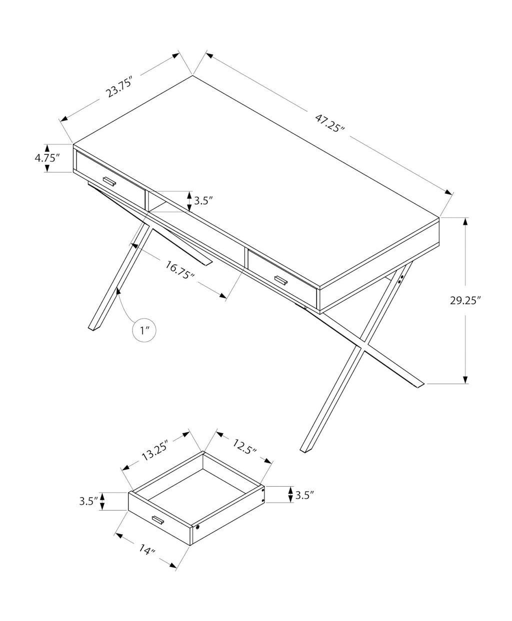 Computer Desk for Home Office with Storage Drawers