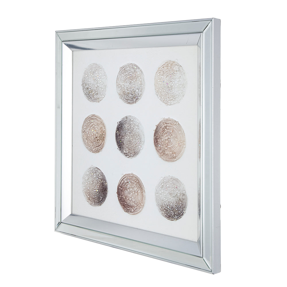 Ares Crystal Mirror Framed Wall Art on Mellow Golden Tint Background