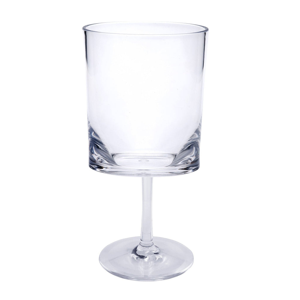 Halo - Leadingware Oval Plastic Wine Glasses (Set of 4) Unbreakable Bpa Free Acrylic, 12Oz - Clear