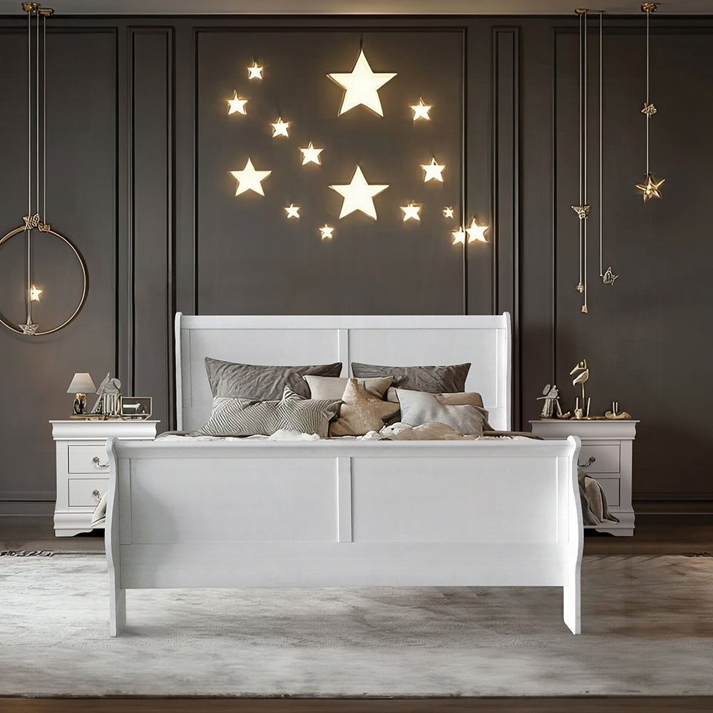 Louis Philippe III White Finish Queen Bed