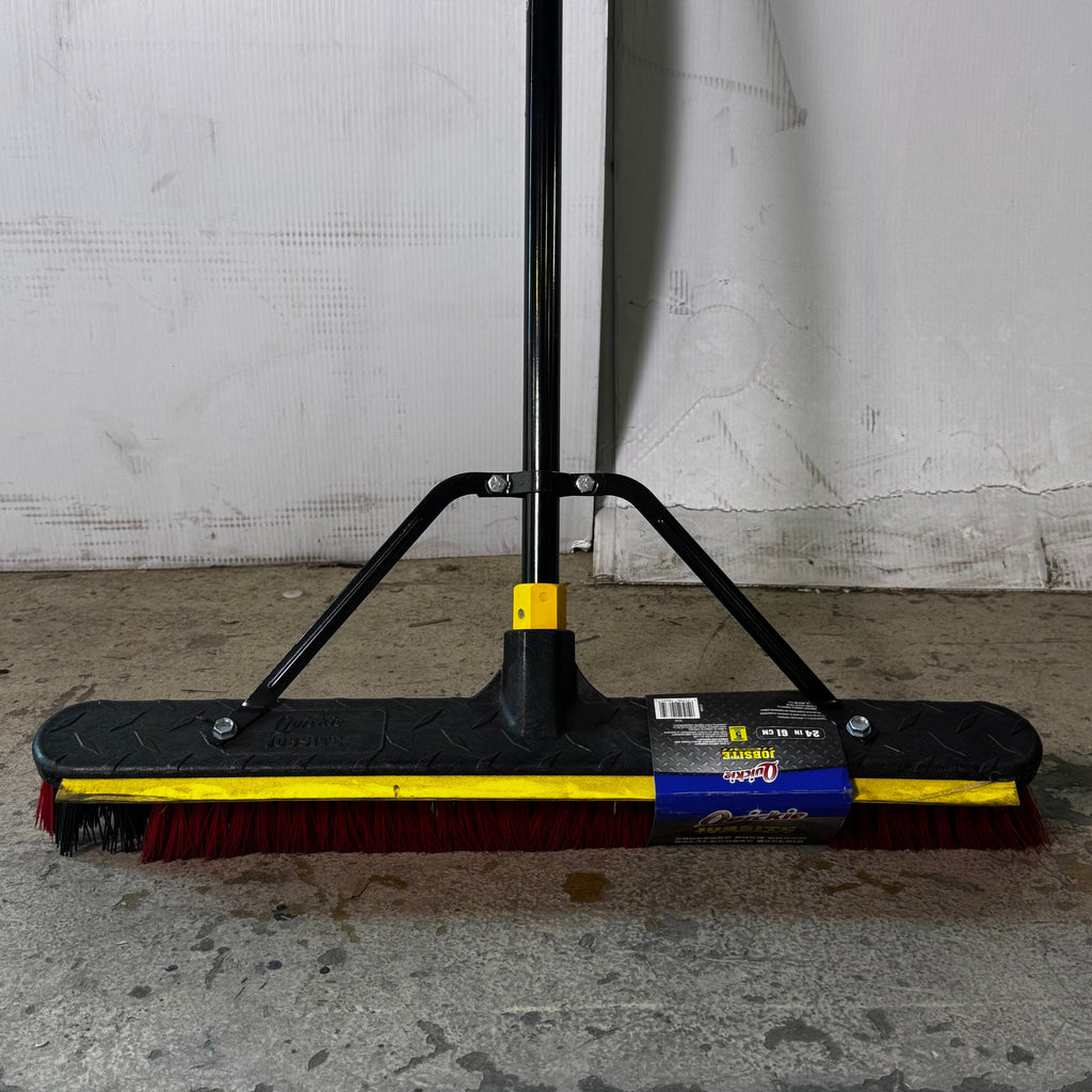 QUICKIE Jobsite Broom Soft/Stiff Combo 24" X 63" Red & Black 635SU