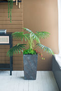 9.4x9.4x18.1' Cement Planter Large, Indoor Outdoor Garden Functional Decor