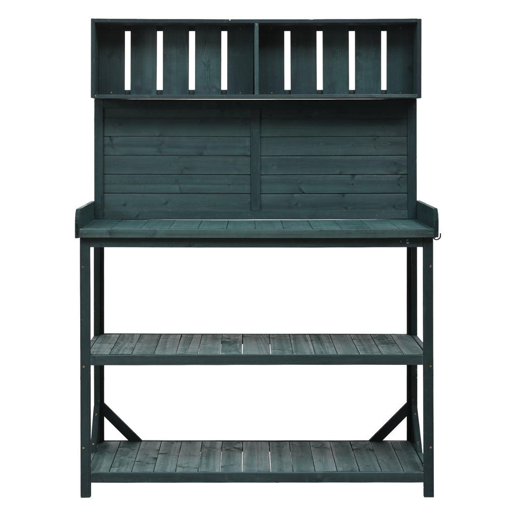TOPMAX 65" Large Wooden Farmhouse Rustic Outdoor Potting Bench Table