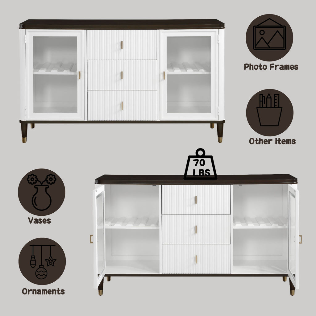 Carene Server Brown / White