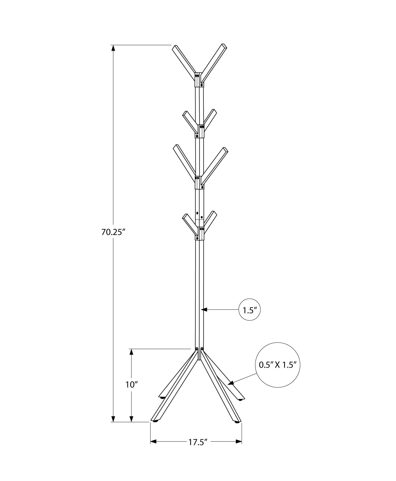 Coat Rack, Hall Tree, Freestanding, 8 Hooks, Entryway, Contemporary & Modern