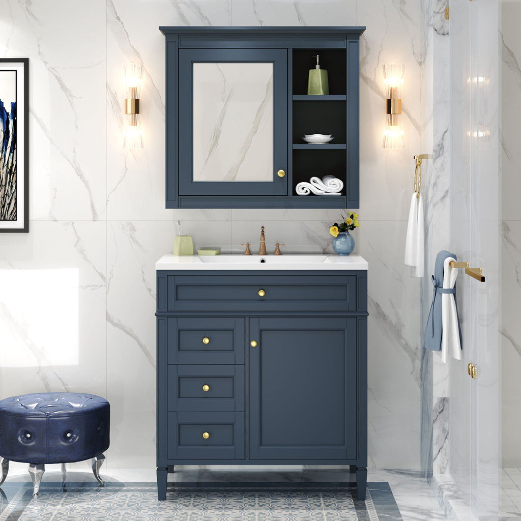 Bathroom Vanity With Medicine Cabinet and Storage