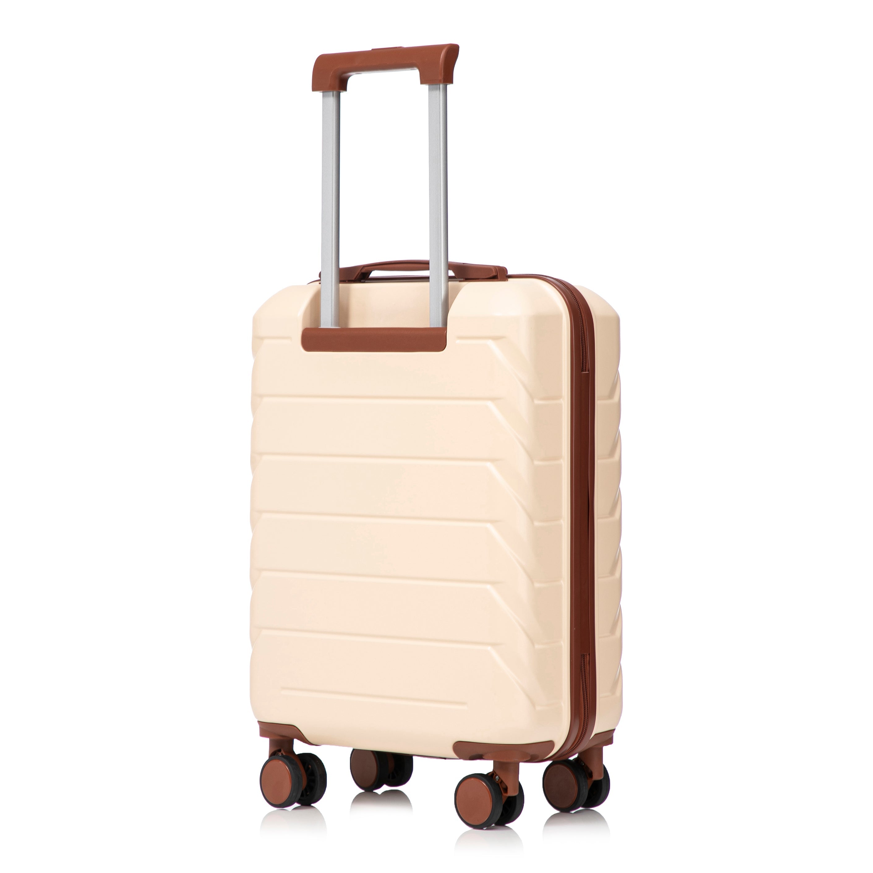14'/20' 2-Piece Beige ABS Spinner Wheel Luggage Set