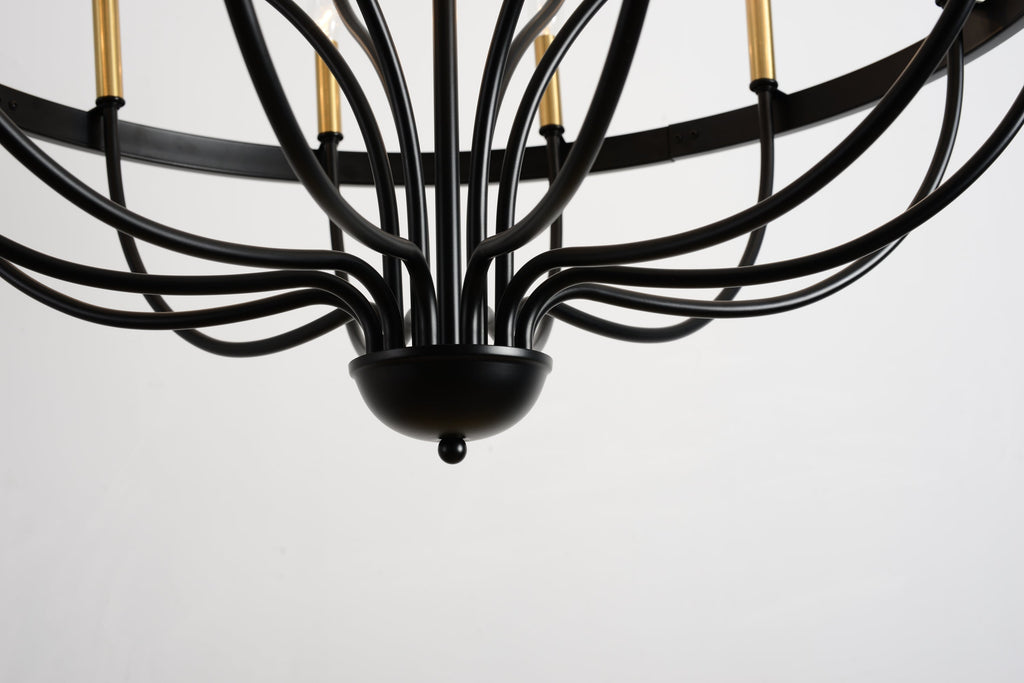 15-Light Industrial Iron Candle Chandelier Modern Farmhouse Pendant Light