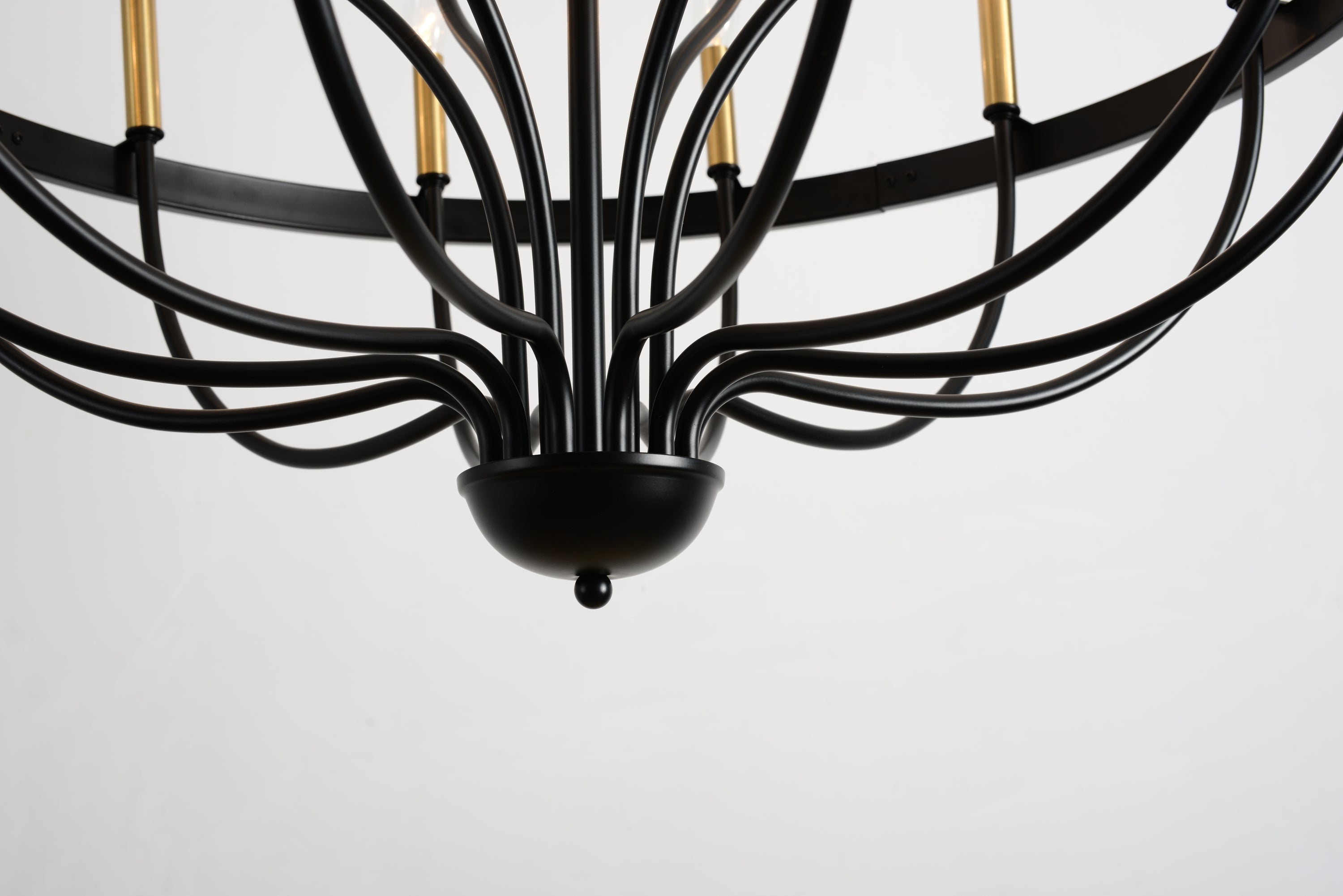 15-Light Industrial Iron Candle Chandelier Modern Farmhouse Pendant Light
