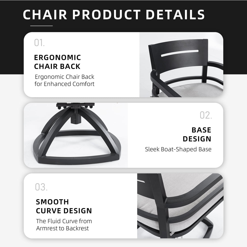 Outdoor Patio Aluminum Swivel Rocker 2PCs with Sunbrella Cushions