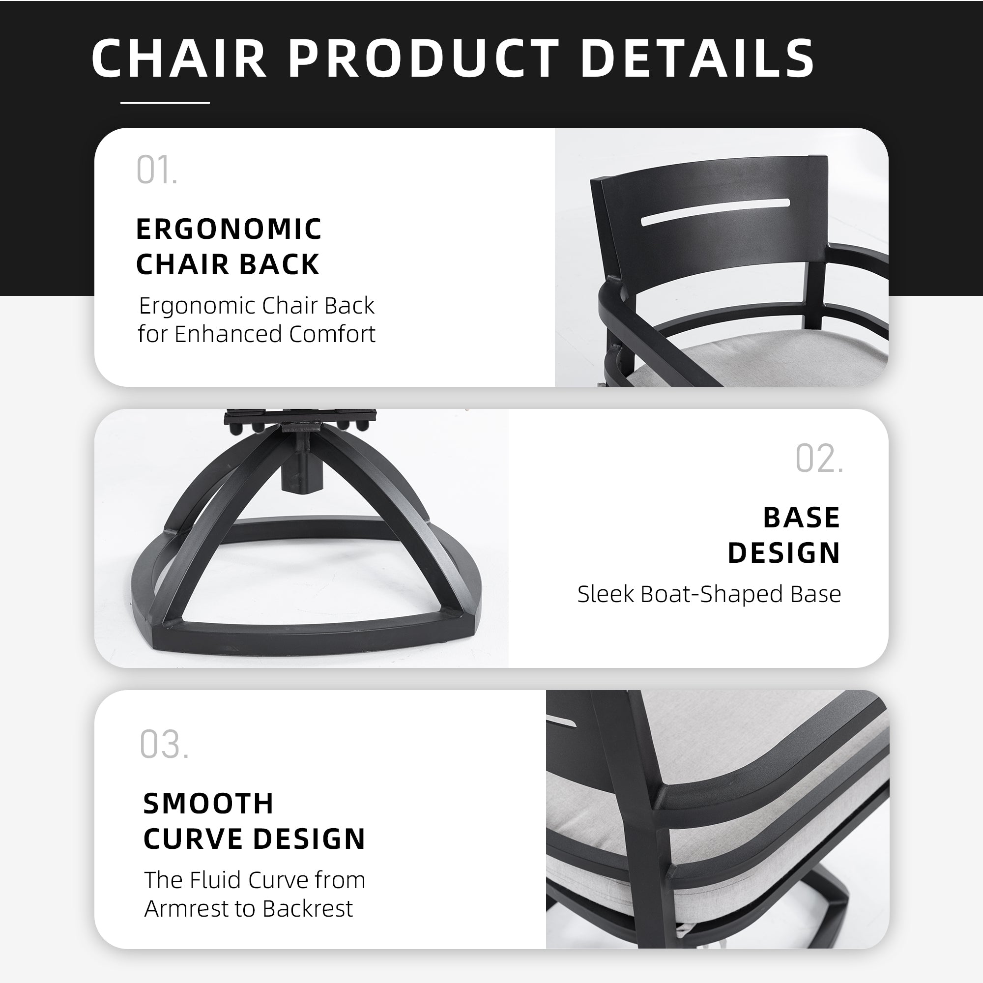 Outdoor Patio Aluminum Swivel Rocker 2PCs with Sunbrella Cushions