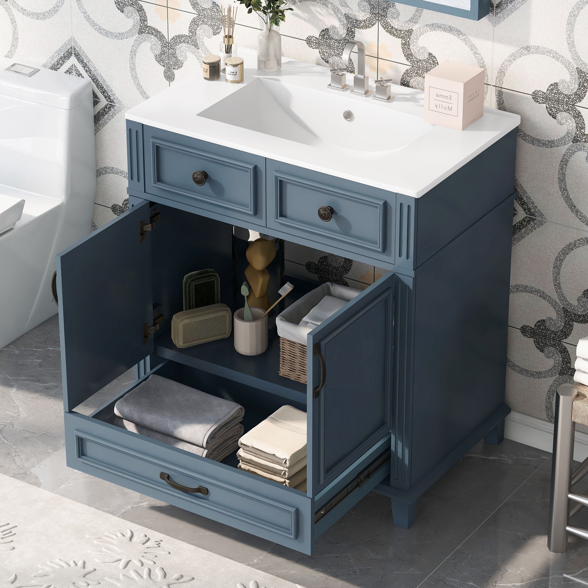 Bathroom Vanity With Sink And Storage Cabinet