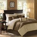 7 Piece Faux Suede Comforter Set Natural Queen