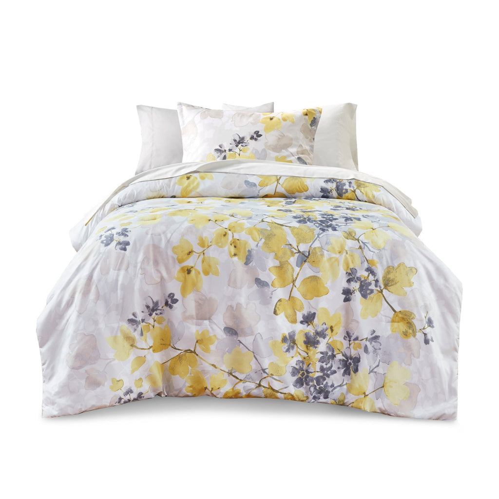 Comforter Set with Bed Sheets Yellow Full
