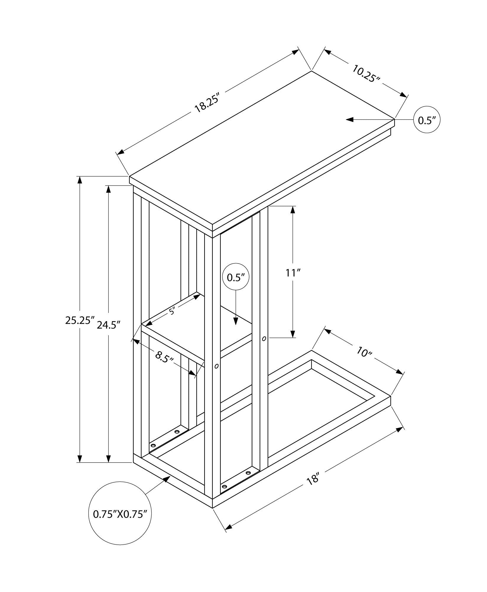 Accent Table C-Shaped - Contemporary Modern
