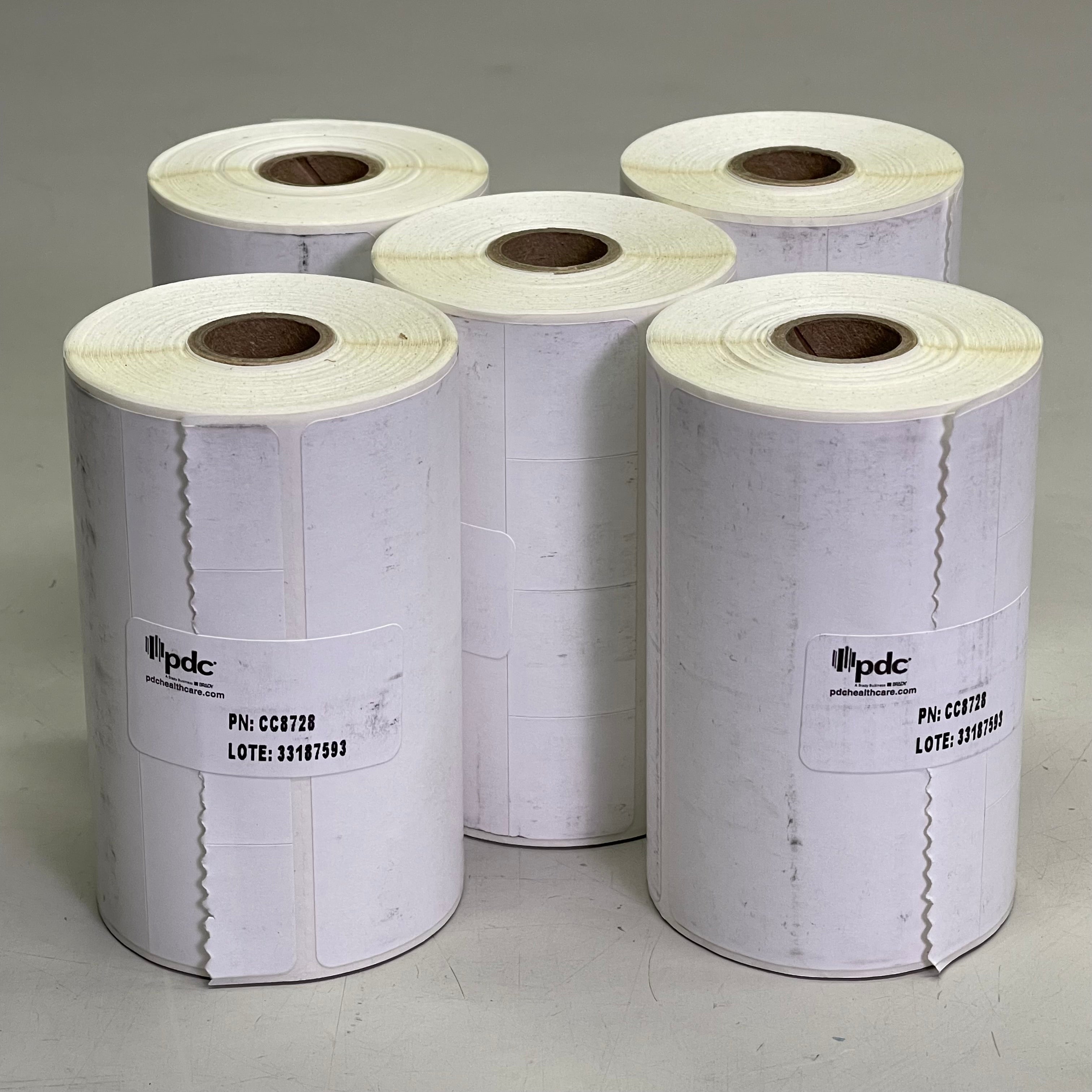 PDC (5 PACK) Thermal Wristband 155/Roll, 4" x 4-1/2" Bands White CC8728